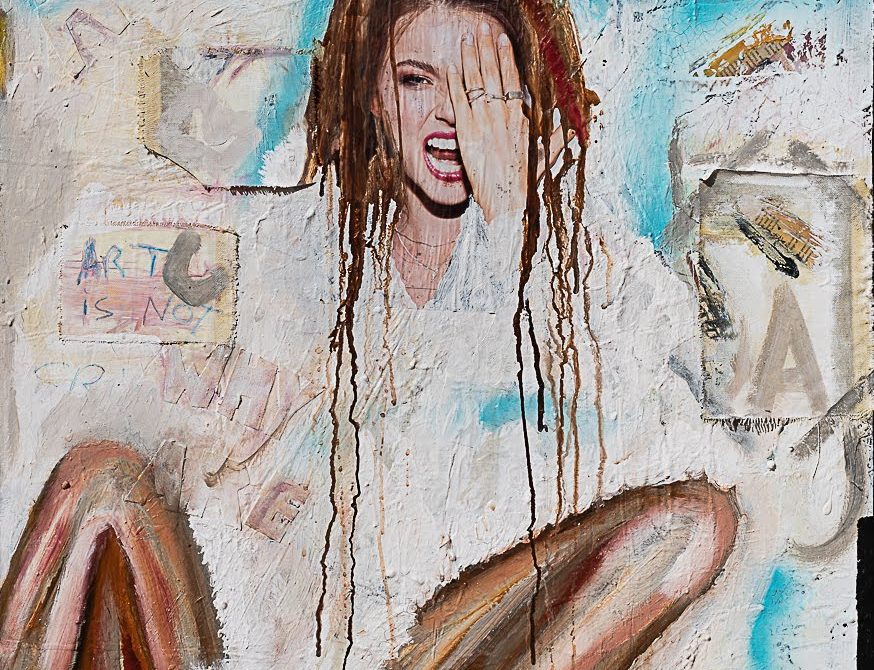 ציור שמן על בד פיגורטיבי אישה אומנות מודרנית